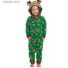 Tenues assorties pour la famille 2023 Tenues assorties pour la famille de Noël Elk Ear Rompers à capuche Combinaison Adultes Vêtements pour enfants Ensemble Pyjama Global Look Famille Noël T230921