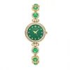 Armbandsur en jade grön diamantuppsättning titta på kvinnors smycken