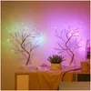 Night Lights Led Light Mini Christmas Twinkling Tree Copper Wire Garland Lamp For Holiday Home Kids Bedroom Decor Luminary Fairy Dro Otldw