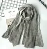 Szaliki Superbig japoński w stylu zimowym bawełny i lniany w paski bąbelek Bubble Long Women's Shall Fash Mode Scarf 230921