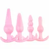 Vibrateurs 4Pcs / Lot Silicone Butt Plug Mâle Anus Prostata Masseur Anal Perle Anus Dilatateur Sex Toy Pour Femmes Gay Érotique Lavement Anal Perles 230920