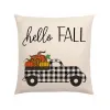 NEW Pillow Case Fall Thanksgiving Plaid Gnomes Pumpkin Outdoor Decorative Throw Pillow Case Autumn Cushion FY5448