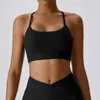 Yoga Outfit Style Femmes Soutien Doux Stretch Compression Halter Cou Côtelé Courir Soutien-Gorge Twist Sports