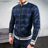 Men's Tracksuits 2021 new spring and autumn men's new gentleman sportswear suit jacket suit men's sportswear suit fashion plaid two-piece leisure L230921