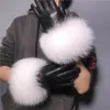 Fem fingrar handskar grossist päls vinter kvinnlig lyxstil varm fårskinn äkta läder som driver förtjockning Mitten 230921