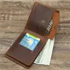 Pinces à billets personnalisé meilleur portefeuille pour hommes en cuir véritable avec poche à monnaie minimaliste personnalisé gravé Bi Fold portefeuille en cuir pur pour hommes Q230921