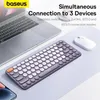 Tastiere Baseus Tastiera wireless Bluetooth 5.0 2.4G USB Tastiere silenziose con layout USA Copritasti EN 84/105 per MacBook iPad PC Tablet 230920