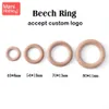 Teethers Toys Mamihome 50pc 40mm-70mm Beech Wooden Rings Baby Teether BPA Free Wooden Blank Rodent DIY Nursing Bracelets Children'S Goods Toys 230919