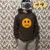 Zíper bolso sorriso rosto retalhos velo hoodies moletom streetwear primavera e outono das mulheres dos homens hip hop casual pulôver com capuz masculino topos