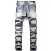 Heren Jeans Retro Blauw Gescheurd Trendy Stretch Slanke Broek Hoge Kwaliteit Veelzijdige Mannelijke Broek Mode Gedrukt Kat Baard 230921