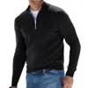 Herrenpullover Schöne Männer Frühlingshemd Stehkragen Warm Slim Fit Pullover Thermopullover