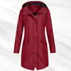 Trench-coat à capuche pour femme, veste coupe-vent, coupe cintrée, manteau à la taille, pour la vie quotidienne, le travail, le Shopping, D88