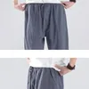 Men's Pants M-5XL Cotton Harem Men Solid Elastic Waist Streetwear Joggers 2023 Baggy Drop-crotch Casual Trousers XXXXXL