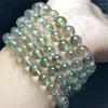 Bangle Natural Green Rutilated Quartz Armband Fortune Energy Mineral String Woman Amulet smycken Healing Gift 1st