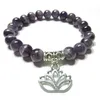 SN1119 Amethyst-Heil-Mala-Armband, Yoga-Schmuck, Lotus-Handgelenk-Mala, Meditation, Energie, Stärke, trendiges Muttertagsgeschenk280J