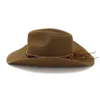 Hoeden met brede rand Western cowboyhoed voor dames heren St met legering veren kralen Zomer strandpet Panama Drop levering mode-accessoires Dhghm