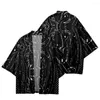 Vêtements ethniques Mode Streetwear Imprimer Haori Hommes Femmes Cardigan Plage Yukata Vêtements asiatiques Japonais Cosplay Noir Kimono Plus Taille