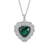 Chains Fashion Trend S925 Silver Inlaid 5A Zircon Ladies Personality Color Treasure Full Diamond Pendant Heart Shape