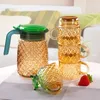 أكواب الزجاج الإبداعي كوب كأس الأناناس على شكل مياه منزلية على شكل أربع قطع مكدس هدية القدح النبيذ الذهبي المنقوش