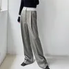 Women's Pants Autumn And Winter Twill Wide-leg Slimming White Waistband Mixed Color Straight Women