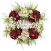 Christmas Decorations Hydrangea Wreath Household Welcome Sign Artificial Christmas Thanksgiving Decoration Garland for Home Decor Party Holiday HKD230921