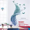 Wall Stickers 1PC Creative Feather Printing Sticker Decoration Decal Fashion Window Bedroom Living Room Walls Home Decor