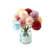 Couronnes de fleurs décoratives Vase d'hortensia en soie pour la décoration de la maison Bouquet de jardin extérieur Accessoires de mariée Liquidation Goutte artificielle Dhcte