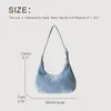 Evening Bags Casual Hobos Bag For Women Luxury Designer Handbag And Purses 2023 In Denim Distressed Wash Striped Plaid Shoulder Cloth