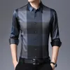 Новая весенняя мужская рубашка с длинными рукавами, модная клетчатая рубашка для свадебной вечеринки, мужская деловая повседневная классическая рубашка, красный, синий, серый271h