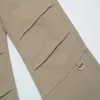 Pantalon de bûcheron de conception plissée de marque de mode de rue Tube droit décontracté kaki Pants2p78