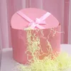 Envoltório de presente DIY caixa de presente 10x7cm cor redonda papel cartão dia das mães festa de casamento decoração de casa favores