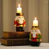 Ljushållare jul nötknäppare solider ljusstake hem vardagsrum bar bordsskiva dekor hållare år miniatyr figurprydnader