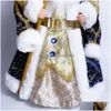 Juldekorationer 35 cm 50 cm Santa Claus Snow Maiden Candy Bucket Storage Bag Doll Dock Dekoration Figurer Gåvor År 2022 Ornament D DHP9Z