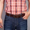 Ceintures Top Cow Enuine Leater pour hommes de luxe Desiner I Qualité Fasion Style Vintae Brown Cowboy Ceinture masculine