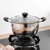 Soup pot stainless steel thickened pot household steaming and stewing double ear small pot small steaming pot gift pot set