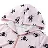 Herren Hoodies Sweatshirts Xingqing Skull Sweatshirt Damenbekleidung y2k Aesthetic Kawaii Zip Up Langarm Top mit Taschen Punk Gothic Hoodie Streetwear 230922