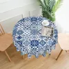 Table Cloth Mexican Talavera Round Tablecloth 60 Inch Geometric Floral Table Clothes Rustic Waterproof Reusable Circle Table Cover 230921