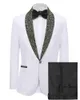 Mäns kostymer Black Formal Suit Men 2 Piece Set Business Banket Dress Jacket and Pants High Quality Jacquard Fabric