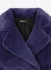 Women s Fur Faux Nerazzurri Winter Long Purple Black Thick Warm Soft Fluffy Coat Women Sashes Double Breasted Furry Overcoat 230922