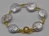 Strand HABITOO Perle Naturelle Style Baroque Pièce De Monnaie Blanc Bracelet Bracelet Bijoux Bracelets Pour Femme Cadeau