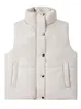 Kvinnors västar 2023 Autumn Winter Vest Women Sleeveless Pocket Zipper Solid Jacket Fashion Stand Collar European Casual Coat för