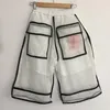 Mäns shorts mesh ihåliga genomskinliga nischdesign Casual original av hög kvalitet byxor trendiga elegant 2023 sommargata slitage