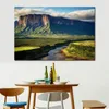 Verklig fotoregering av Mount Roraima i Venezuela Landscape Canvas Målning Tryck för kontorsväggdekor