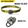 Head lamps NITECORE NU05 V2 Kit Rechargeable Headlamp 40 Lumens White Red Light Ultra Lightweight 4 x High Performance LED Built-in Battery HKD230922