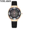 Wristwatches Yolako Women'S Casual Quartz Leather Band V Strap Watch Analog Wrist Fashion