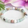 MG1101 Bracciale con olio essenziale di amazzonite opaco da 6 mm Bracciale con sollievo dall'ansia Yoga Mala Bracciale con diffusore in pietra lavica Bracciale Boho per donna Y242f