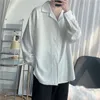 Chemises habillées pour hommes Chemise coréenne Mode Couleur unie Casual Hommes Streetwear Printemps Lâche Manches longues Hommes Social MXL 230921