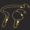 New designed Titanium Steel Jewelry V-letter monogram four leaf flower diamond necklace fashion earring Bracelet Designer Jewelry LV011222