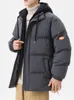 Mens Down Parkas Zimowa kurtka zagęszcza bawełniana moda koreańska z kapturem wiatrówki ciepły płaszcz dla mężczyzny plus rozmiar 8xl 230922