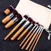 Makeup Borstes Tools 6/11st Natural Bamboo Handle Set High Quality Foundation Blending Cosmetic Make Up Tool With Cotton Bag 230922